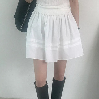 A-line cotton mini skirt