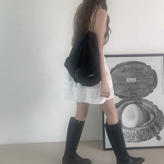 A-line cotton mini skirt