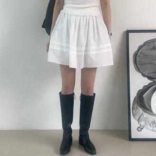 A-line cotton mini skirt