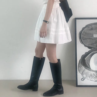 A-line cotton mini skirt