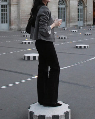 (short/basic/long) Elasticated semi-bootcut pants