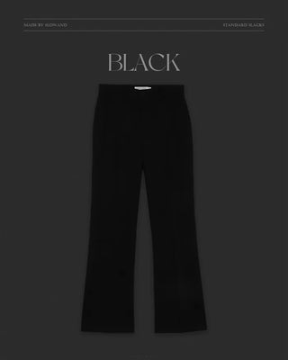 Warm fleece-lined semi-bootcut slacks