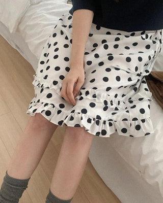 Polka dot midi skirt