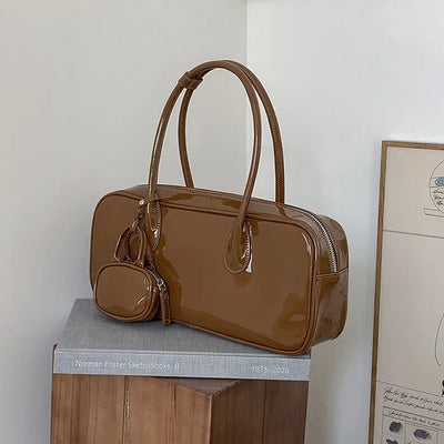 Leather Square Tote Bag/Shoulder Bag