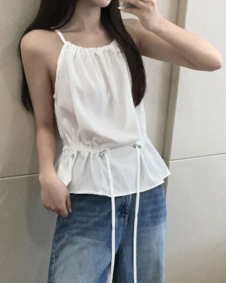 String sleeveless blouse