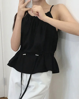 String sleeveless blouse