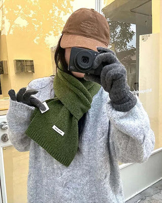 (11 colors) Soft wool knit long scarf