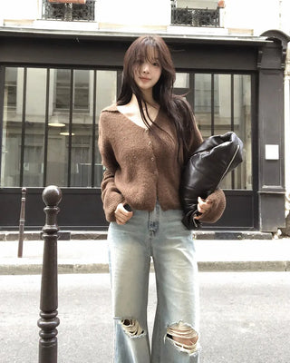 Colored knit cardigan - 4 colors
