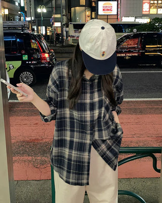 Tone-on-tone check shirt