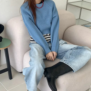 Round cropped knit