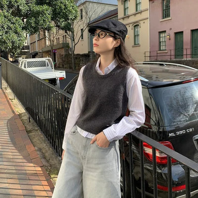 Wool knit vest