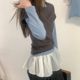 Cotton round short-sleeved T-shirt