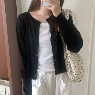 Linen knit cardigan
