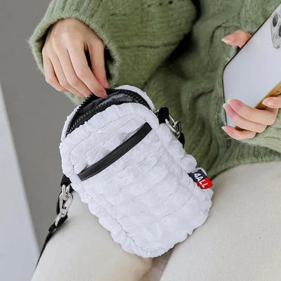 Waffle quilted mini bag