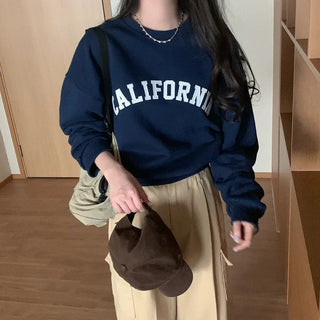 CALIFORNIA Lettering Cotton Sweatshirt