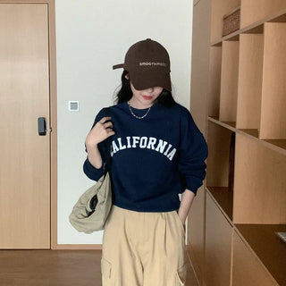 CALIFORNIA Lettering Cotton Sweatshirt