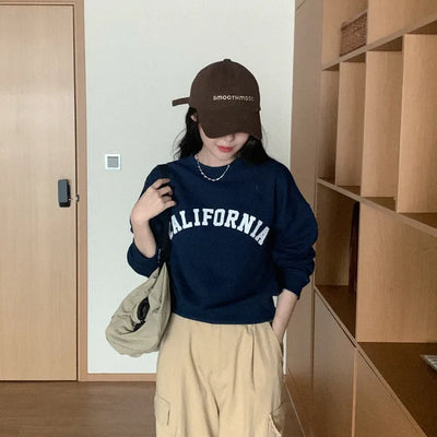 CALIFORNIA Lettering Cotton Sweatshirt