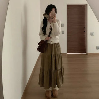 Wool short duffel button cardigan