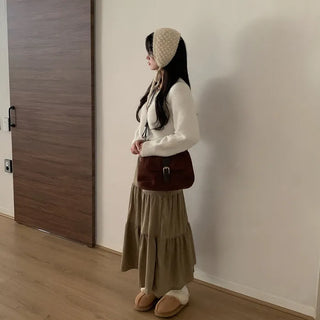 Wool short duffel button cardigan