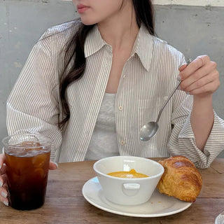 Gray striped oversized shirt