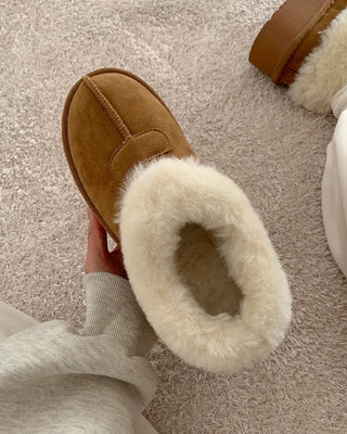 Platform warm sheepskin boots