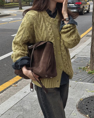 Cable knit cardigan