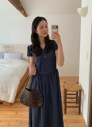 V-neck long dress