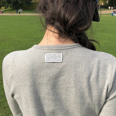 Peach-colored brushed-back T-shirt