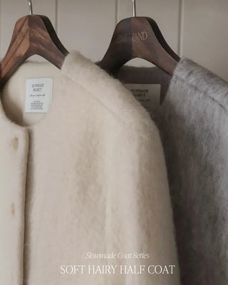 Hairy Collarless Half Coat
