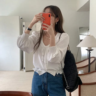 Shirred Ribbon Blouse