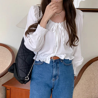 Shirred Ribbon Blouse