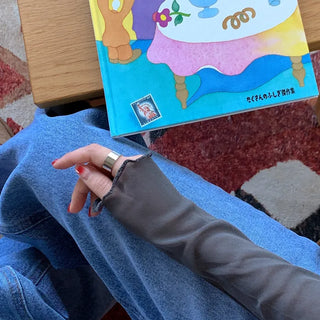 See-through turtleneck long-sleeved T-shirt