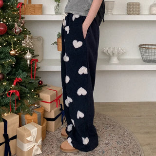 Dumble Heart Wide Waist Elastic Pants