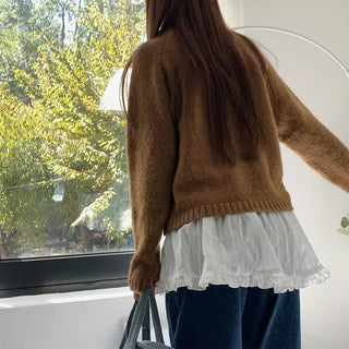 Cotton layered wrap skirt