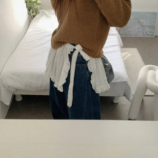 Cotton layered wrap skirt