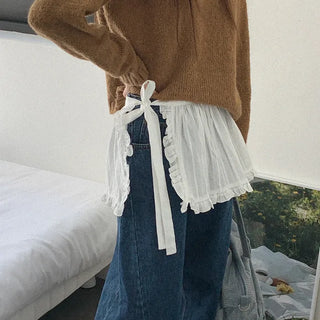 Cotton layered wrap skirt