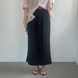 Ribbed long skirt