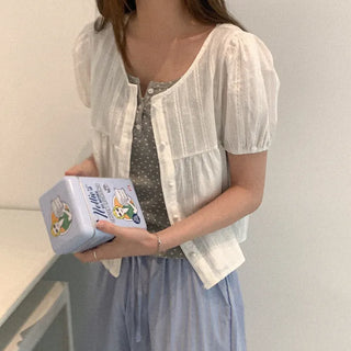 Cotton puff blouse