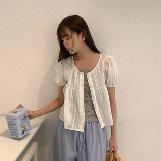 Cotton puff blouse