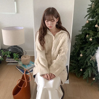 Wool openwork color knit
