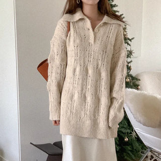 Wool openwork color knit