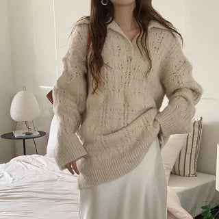 Wool openwork color knit