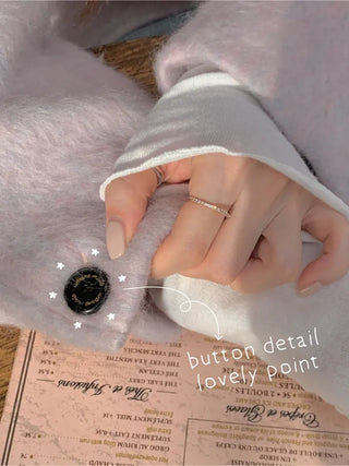 Oversized wool mohair boucle half coat