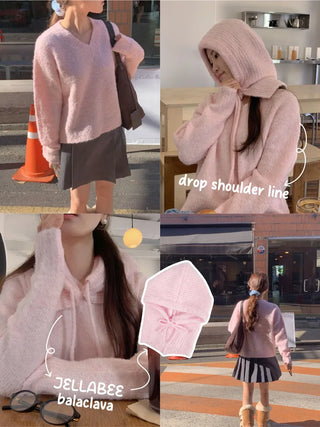 Loose-fit V-neck wool knit