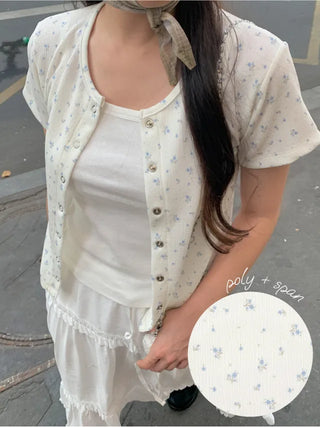 Flower Summer Short-Sleeve Cardigan