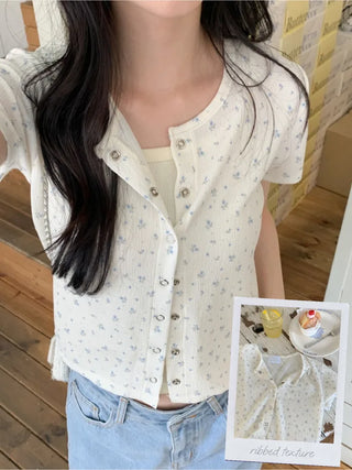 Flower Summer Short-Sleeve Cardigan