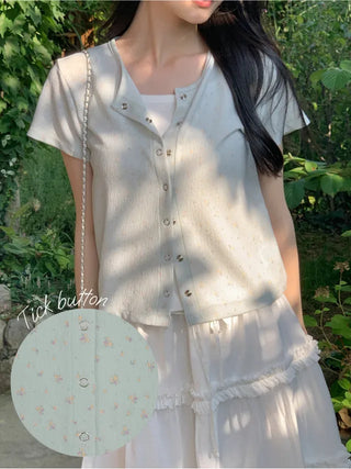 Flower Summer Short-Sleeve Cardigan