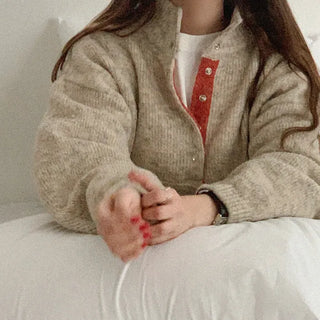 Wool half-zip button knit