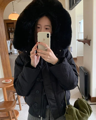 Cotton Button Short Down Jacket