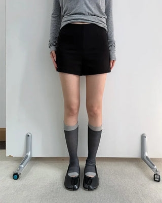 Viscose black shorts